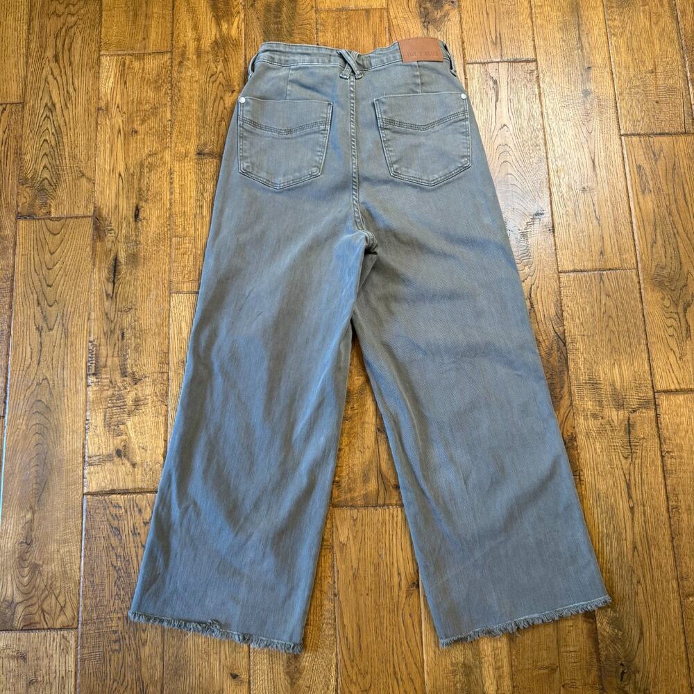 Judy Blue Women's Vintage High-Waisted Cropped Jeans 7/28 Wide Leg Olive Green - Picture 7 of 8
